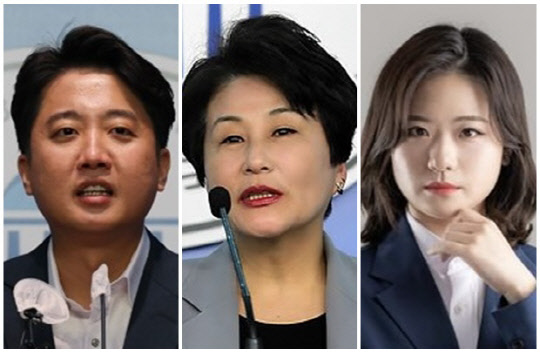 (왼쪽부터) 이준석 국민의힘 대표, 전여옥 전 국회의원, 박지현 전 더불어민주당 공동비상대책위원장. <박지현 SNS, 연합뉴스>